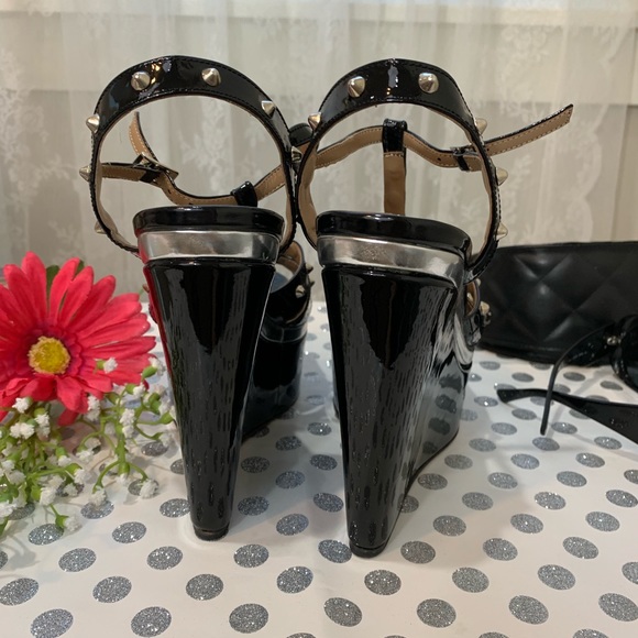 Paruolo 🇦🇷Wedges 🖤Black pattern leather 6 - Picture 3 of 8